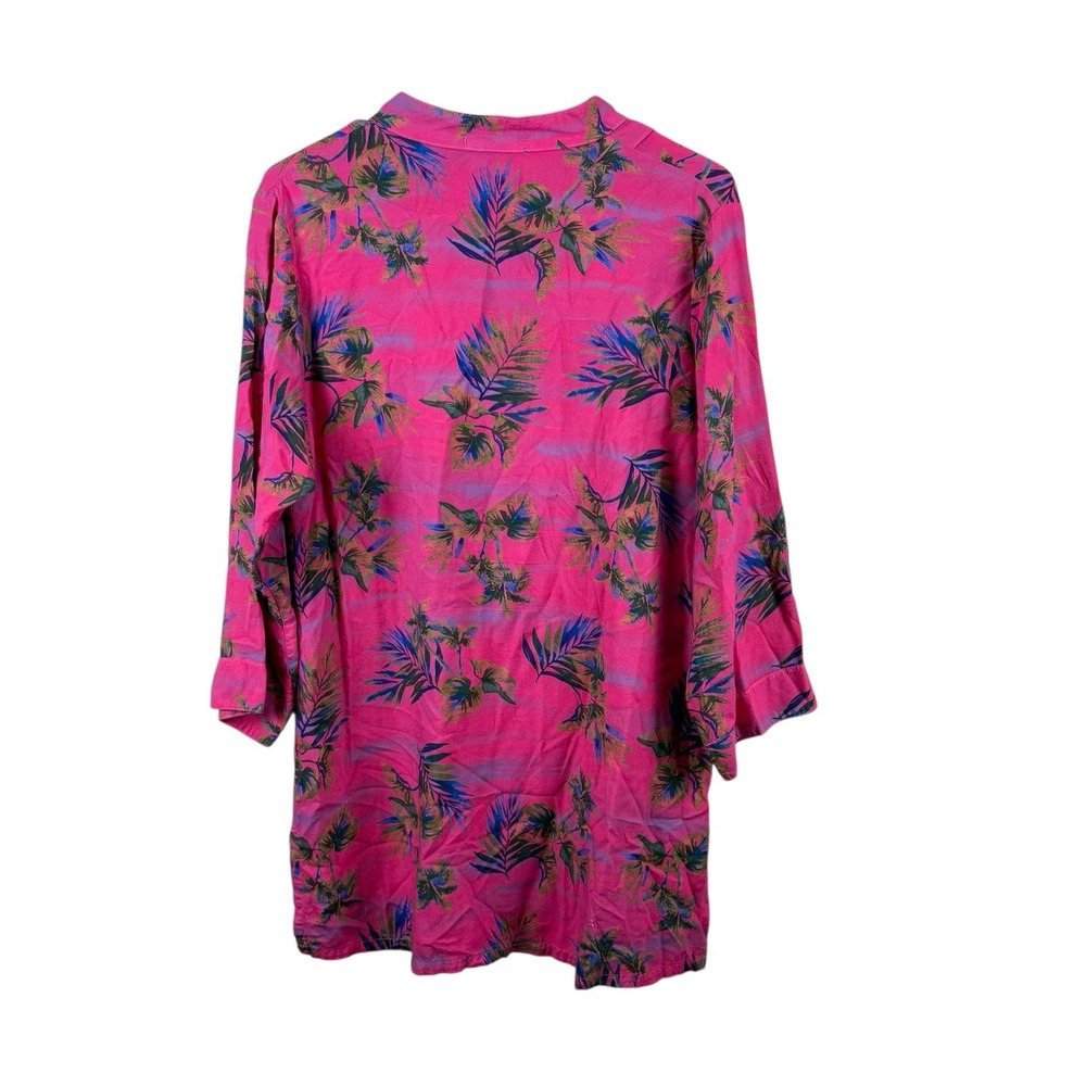 FRESH PRODUCE XS/S Pink Off Shore Front Pocket Tunic Tropical Floral EUC - Picture 2 of 5